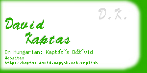 david kaptas business card